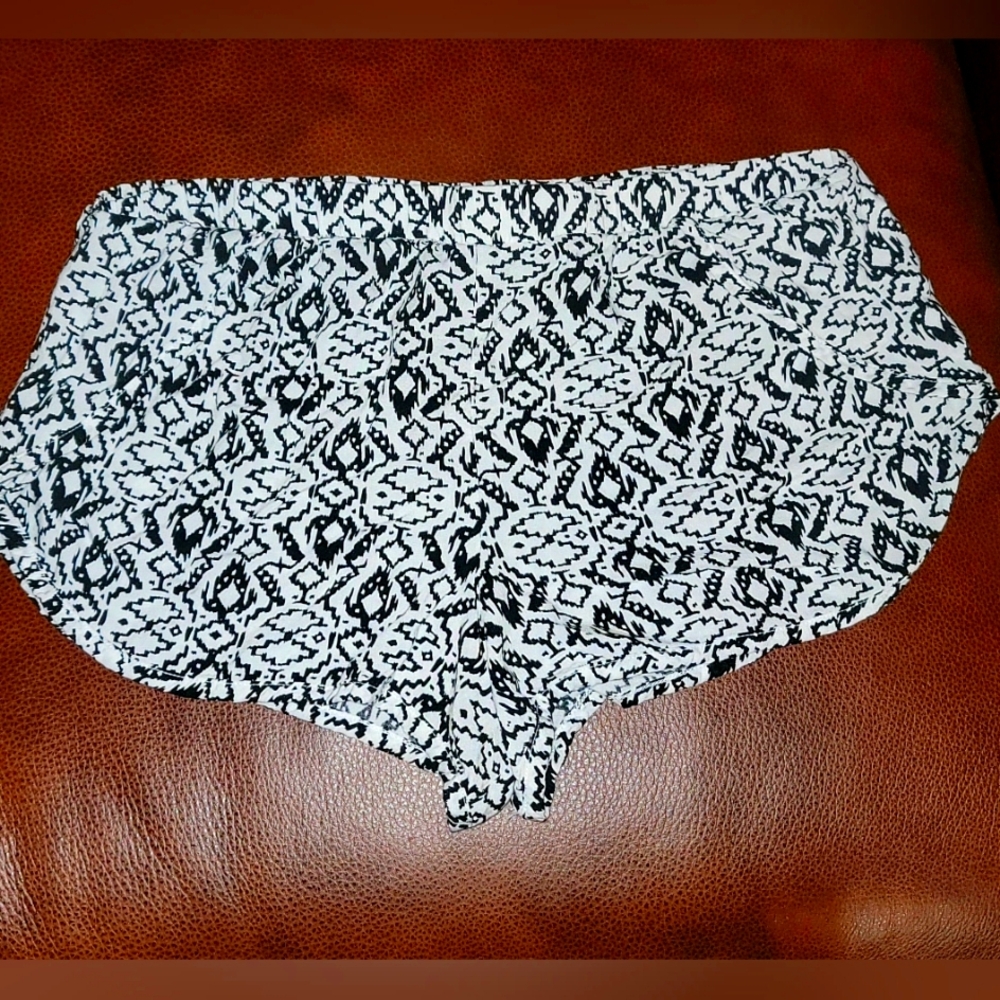 Black and White Patterned Shorts